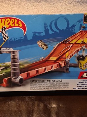 Buy Hot Wheels Retro Race Track Set 4 Lane Raceway Elimination