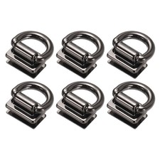 6-Pack Metal Bag Connector, Purse Suspension Clasp with D Ring Black 