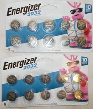 Energizer 2032 Lithium Batteries Pack Of 10 Expires 03/2032 Lot Of 2 Packs