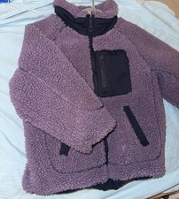 Zara Kids Purple Sherpa Fleece Jacket Size 3-4 Zip Up Front Pockets Warm Cozy