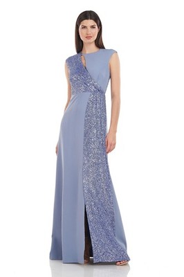 JS Collections Women's Kendall Cut Out A-line Gown Denim 8