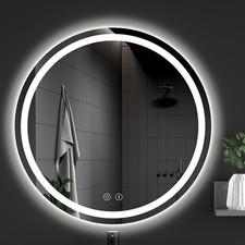 Dimmbar LED Badspiegel mit Beleuchtung 3 Lichtfarbe Rund Lichtspiegel ⌀70cm