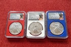 3 ~~ 2016 W Burnished  Letter Edged  American Silver Eagle NGC MS70 FDI Set