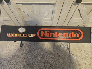 Rare Vintage World Of Nintendo Store Display Sign In VG Condition Double Sided