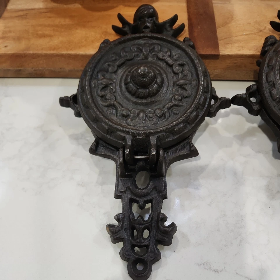 De Colección 2 Aplique Querubín Hierro Fundido Candelabro Ángel Interior Exterior Jardín Rococó Foto 2 de 4