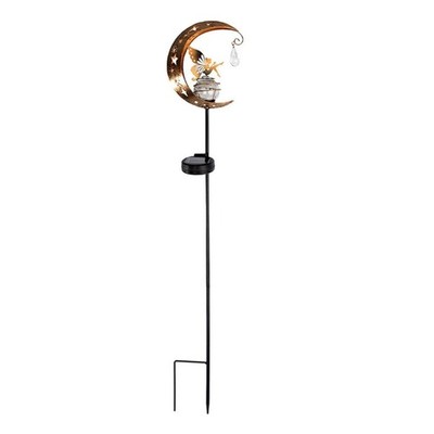 Solar Moon Fairy Lantern Garden Decoration Iron Art Ground Plug- Lamp LED Light
