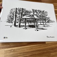 Signed President Bill Clinton Camp David Lithograph - Beckett Authenticated