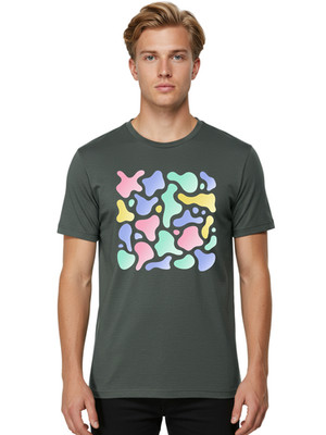 Colorful-Blobs Mens Graphic Tee, 100% Cotton, Casual Summer Wear