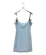 CHANEL Coco Mark Print Mini Camisole Dress Blue Black Size 40 L 1997 SR1970