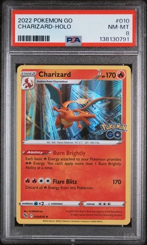 2022 POKEMON GO #010 CHARIZARD-HOLO PSA 8