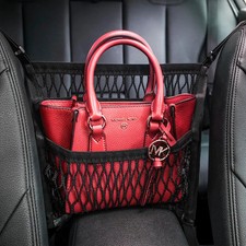 Car Organizer Between Front Seats Mesh Net Purse Holder Backseat Pet Barrier...