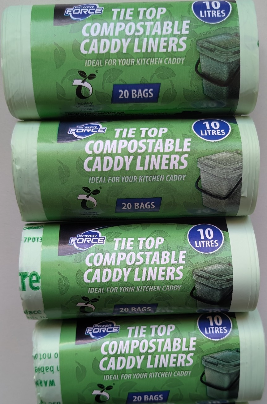 10 Litre Compostable Food Waste Caddy Bin Liners x80 Biodegradable 42cm x 52cm