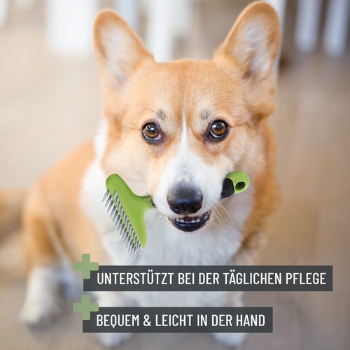 REAVET Hundekamm, Fellentwirrer, Entfilzer für Langhaar Hunde I Hundestriegel - Bild 5 von 6