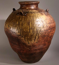 Pottery 17Th C Large Jar 15 in Antique Japanese Edo Flower Vase Pot Bizen Ware