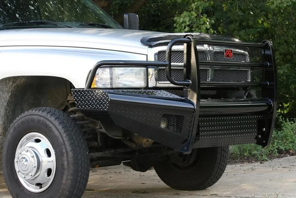 For Dodge Ram 2500 94-02 Bumper Black Steel Full Width Black Powder Coated Front - Imagem 3 de 4