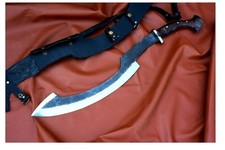 "Machete de supervivencia egipcio Khopesh de 26"" hecho a mano de acero al carbono con funda de cuero"