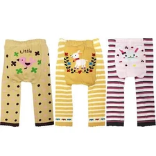 Wrapables Doodle Pant Leggings (Set of 3), 6 to 12 months, Friendly Faces