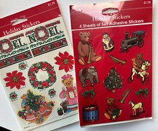 Vintage Lot of 2 NIP American Greeting Carlton Cards Stickers Christmas Sticker