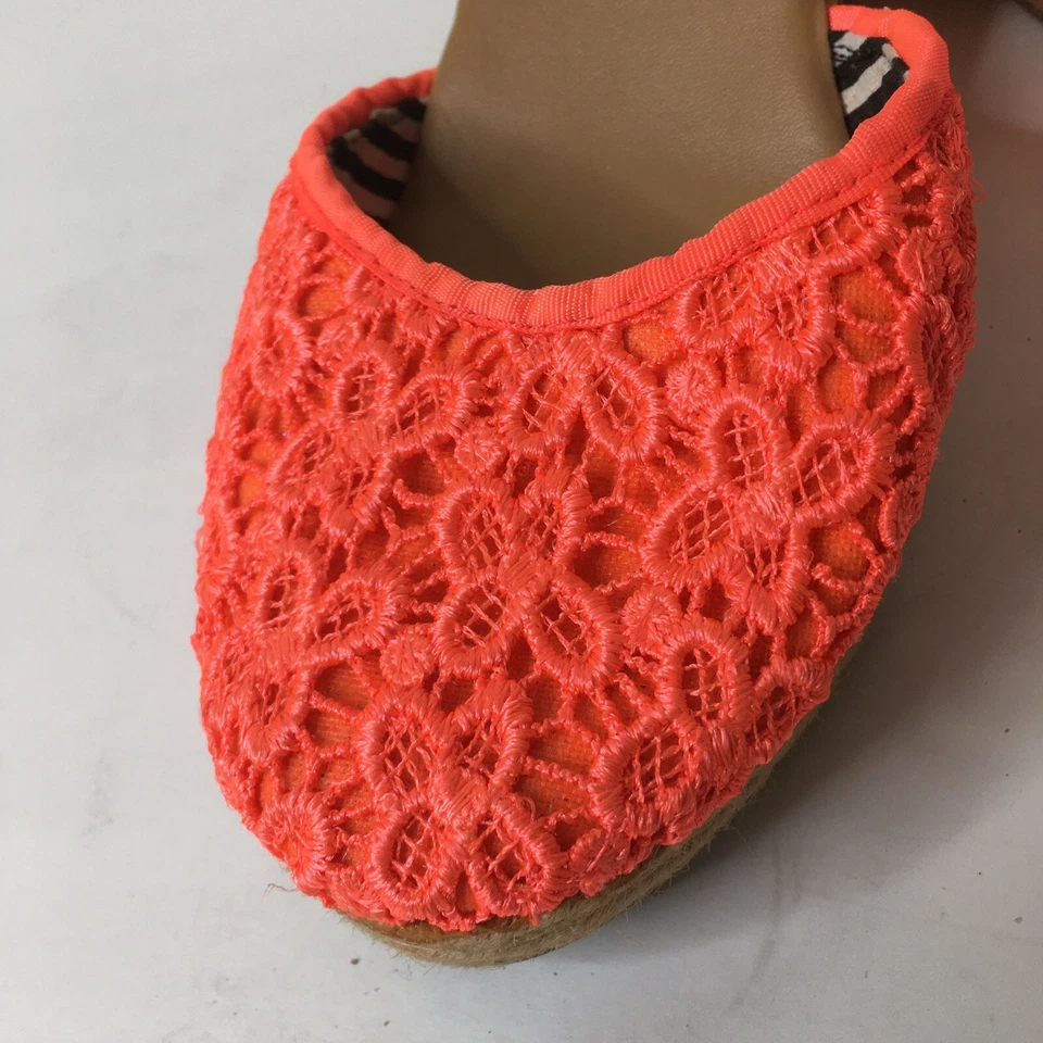 Stitch Fix DV8 Dolce Vita Talla 10 Neón Naranja Encaje Cuña Hebilla de Tobillo Foto 2 de 4