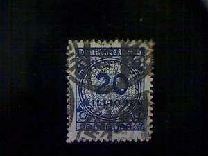 Stamps-Germany-Scott-302-used-o-1923-Inflation-Era-20-million-marks
