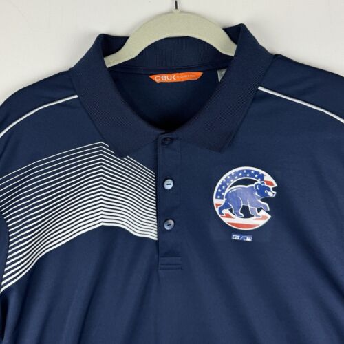 Cutter & Buck CBUK XL Golf Polo Polyester Mens Shirt Navy - Chicago Cubs - Picture 3 of 9