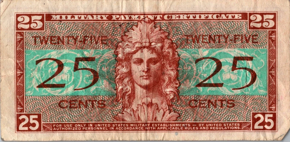 1950s 25 Cents Military Payment Certificate Series 521 - Image 3 of 3