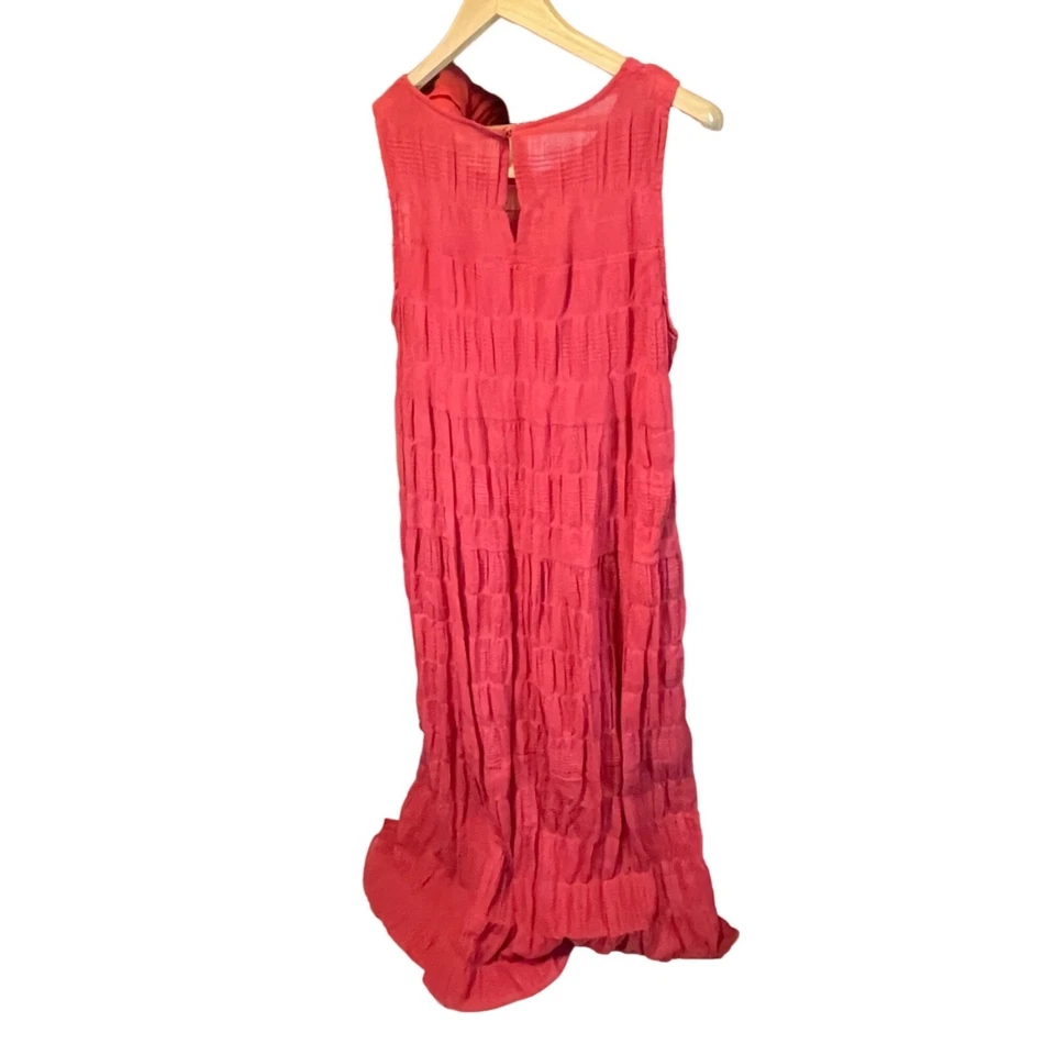 Max Studio NWT Red Long Sleeveless Tiered Cotton Dress Sz S - Image 2 of 4