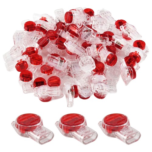 55 Pieces Gel Splice UR Connector 3 Port Wire Connectors Red+Clear P3L12710