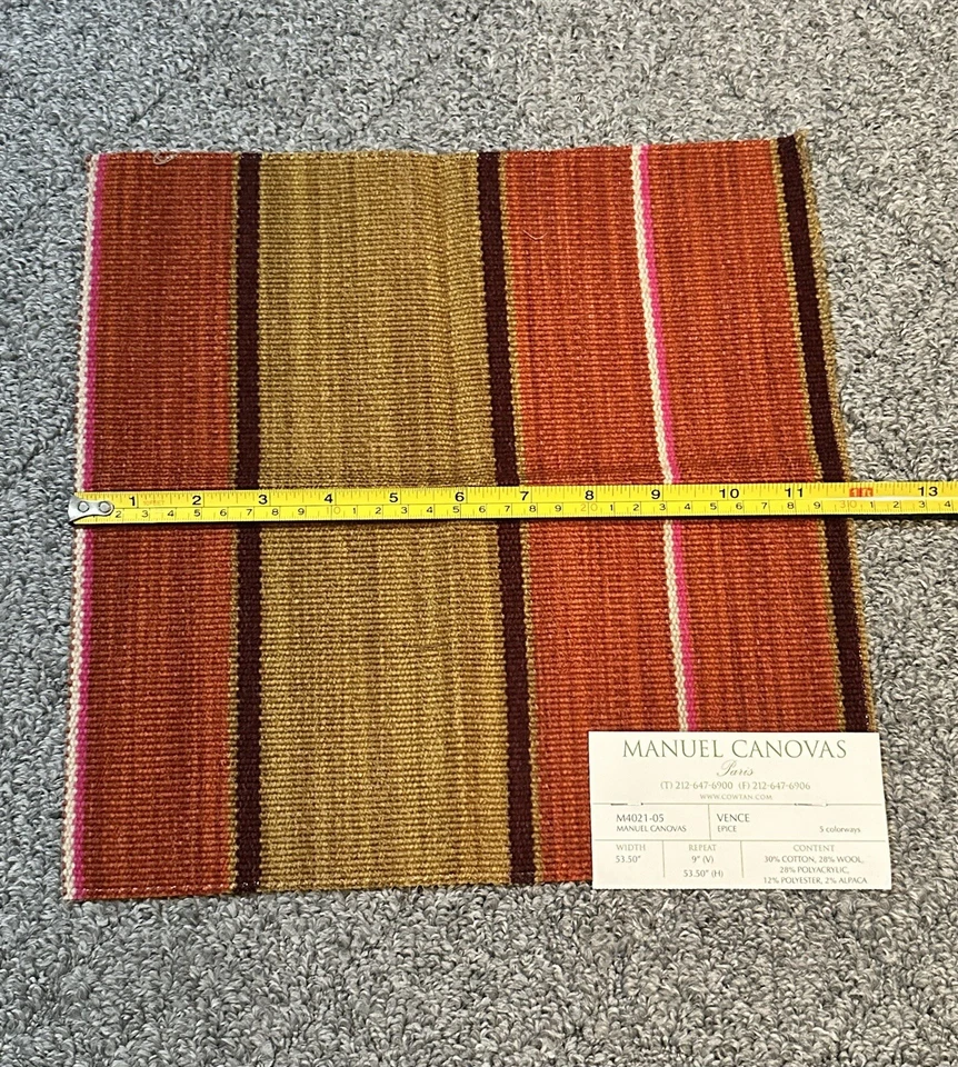 Manuel Canovas Paris Fabric 11.75” Swatch Remnant Vence Epice Cowtan Crafts - Image 4 of 4