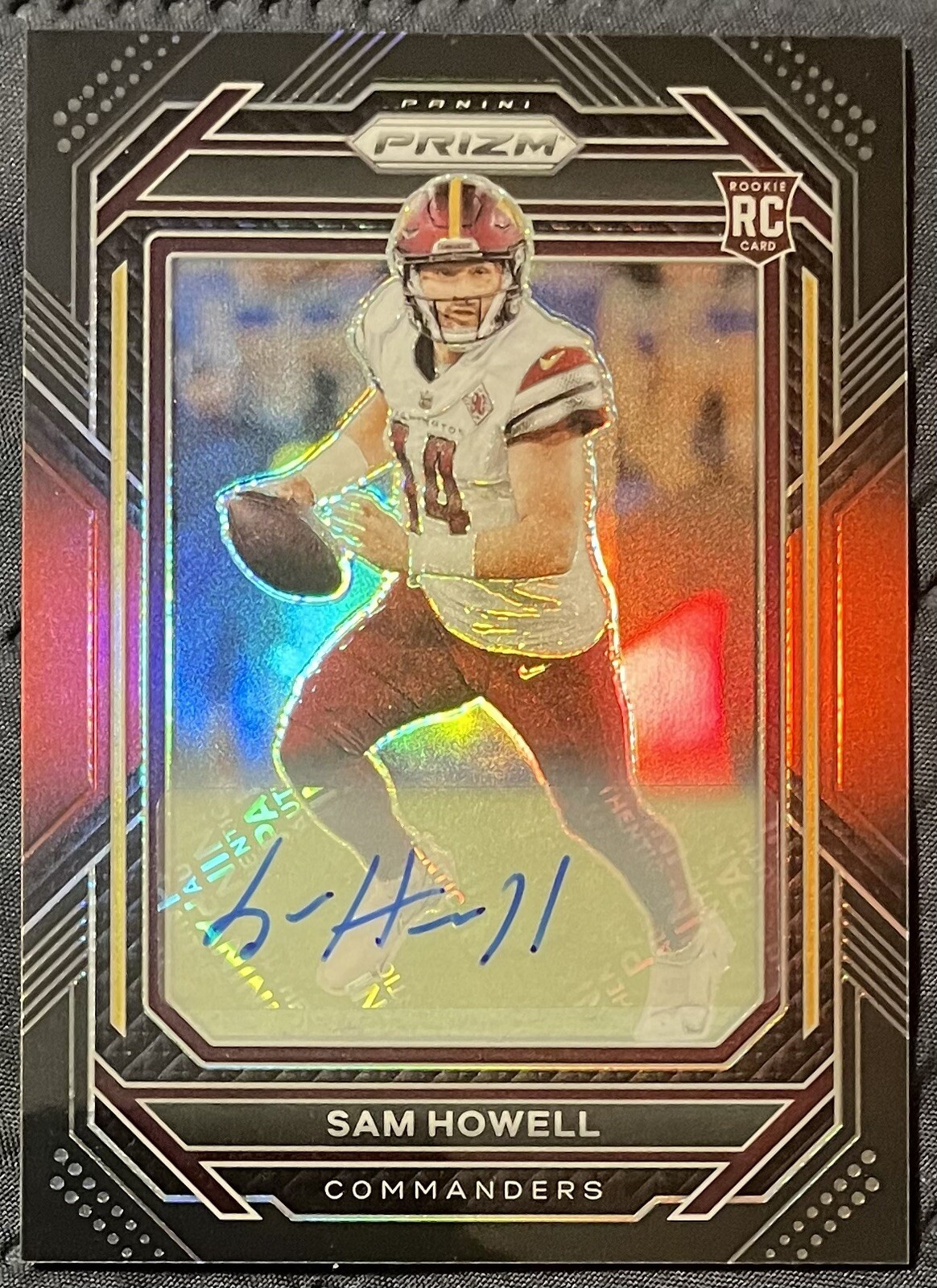 Sam Howell 2022 Panini Chronicles Prizm Black Rookie Red Prizm Autograph 59/99