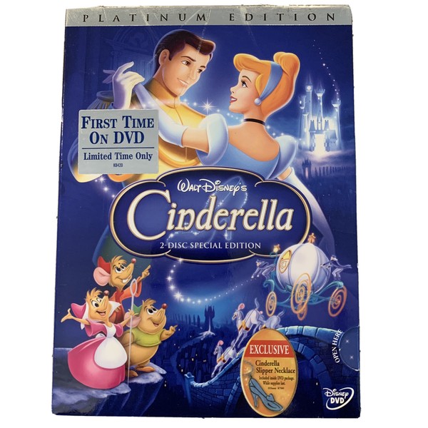 Walt Disney S Cinderella Dvd 2 Disc Platinum Edition Exclusive Slipper Necklace Rockethealth Shop