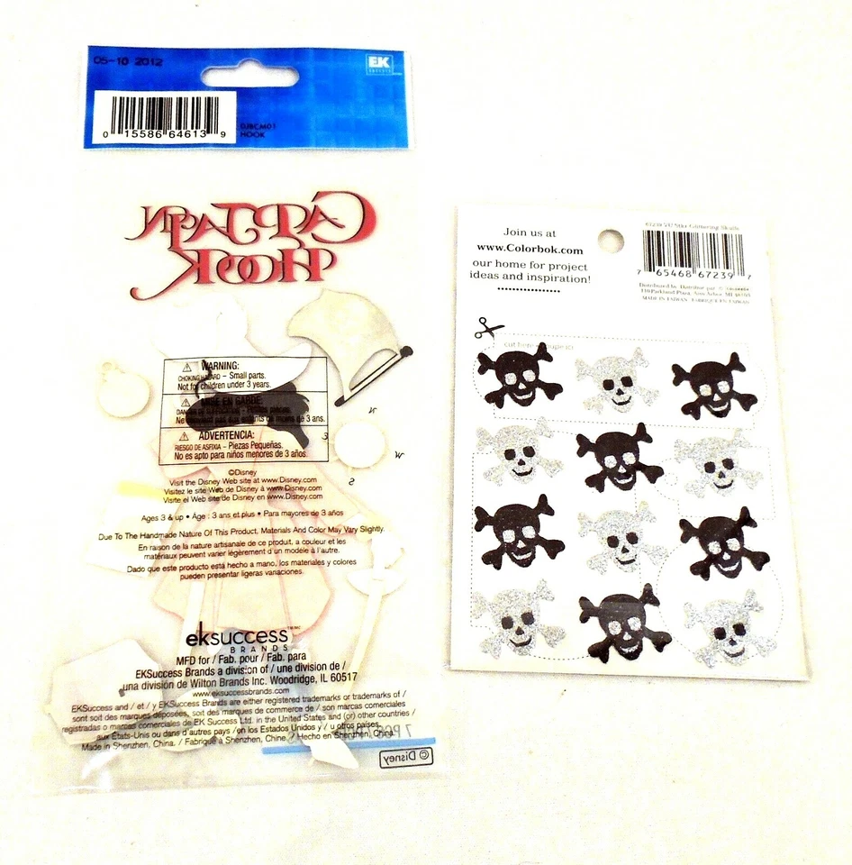 Disney Captain Hook and Skull Cross Bones Dimensional Glitter Stickers  - Image 2 of 2