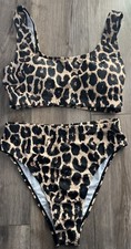 Two Piece Women's Animal Print Size L Bikini Swimsuit NWOT
