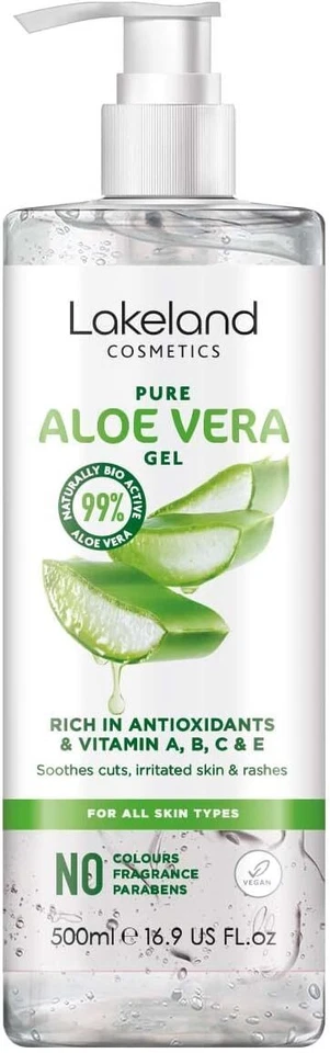 Lakeland Cosmetics 100% Natural Aloe Vera Gel Moisturiser, Sunburn Relief & Skin