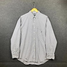 Nautica Mens Shirt Size XL Black Stripe Long Sleeve Button Down Regular Fit Logo