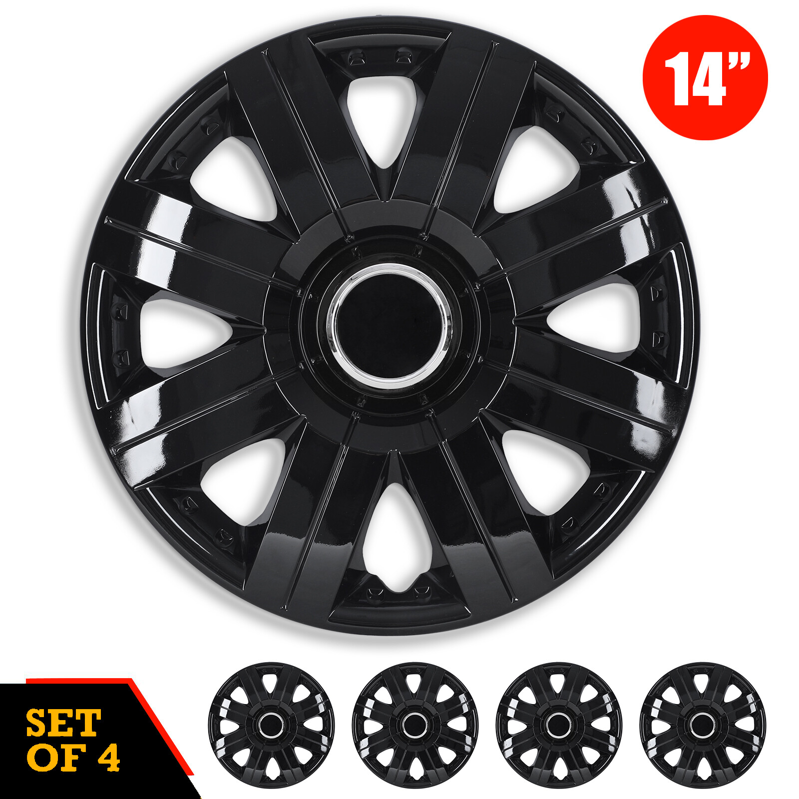 14 Inch Universal Snap-On Wheel Rim Cover Hubcaps for R14 Tires