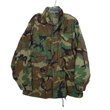 Vtg Alpha Industries US Army Camouflage Cold Weather Field Coat Men Size L LONG