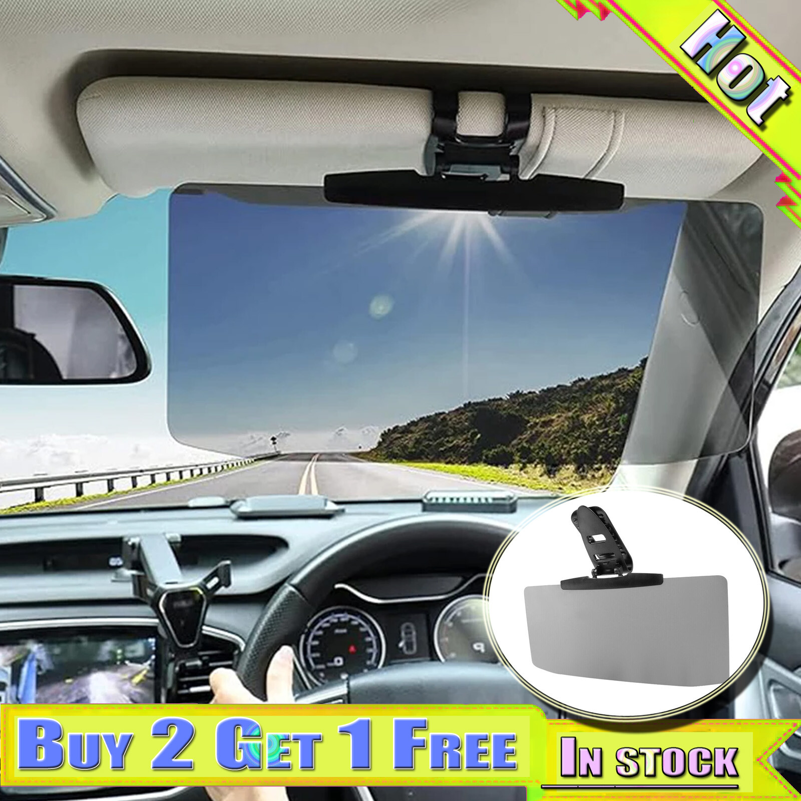 Car Sun Visor Shade Extender Visor Shield Universal Anti Glare Extension Driving