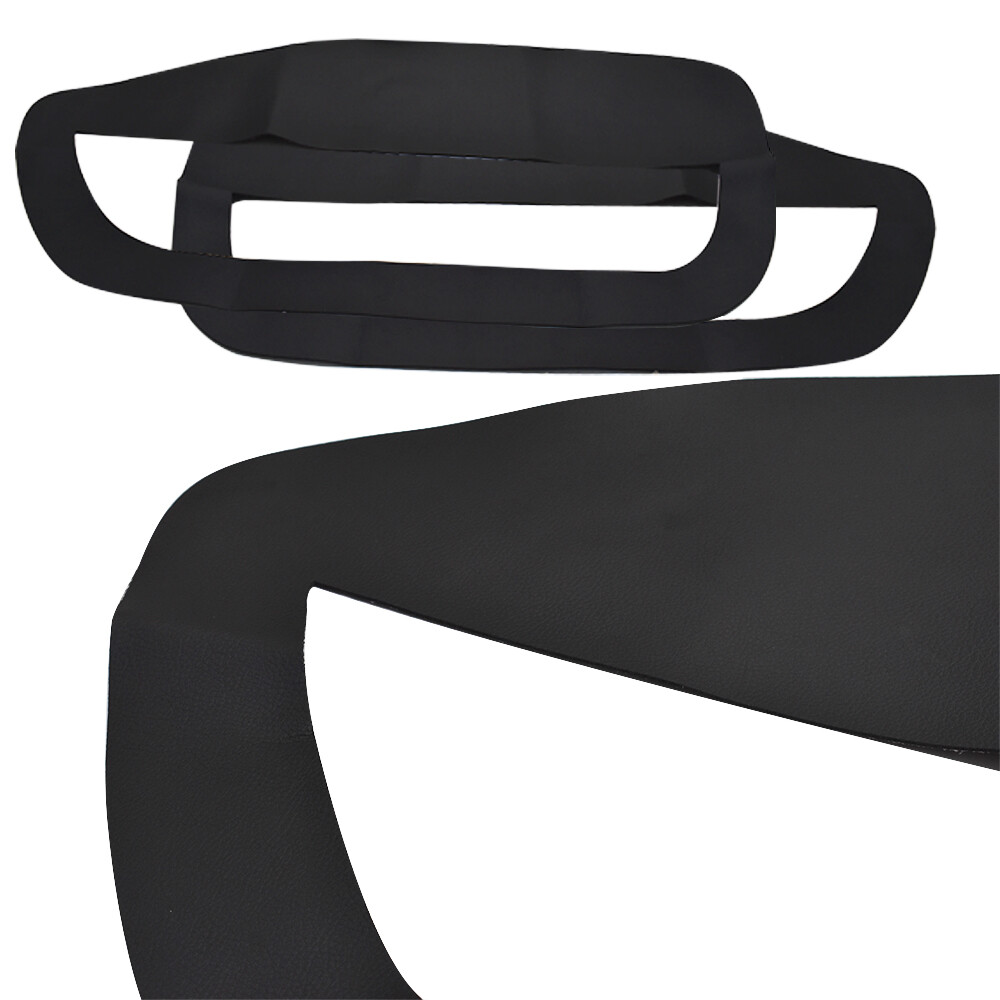 Black Leather Door Panel Inserts For 2005-2009 Ford Mustang - 2-Piece Set, Microfiber Leather