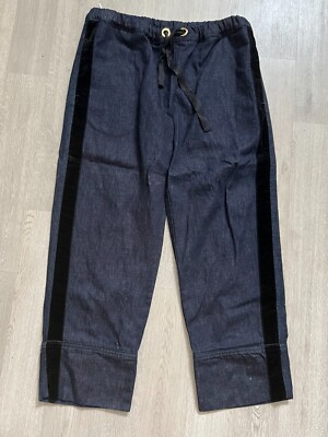 Marni Linen blend Denim Edition Velvet Speckled Jeans Dark Wash Size S W32in