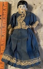 C1860 7  Rare German China Head Dollhouse Doll, Nicely Dressed