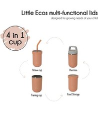 Little Ecos Double Walled Insulated Smoothie Cup for kids Color Papaya New - 1