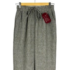 Womens Cotton Linen Look Regular Fit Bottoms Trousers Casual Elastic Waist Pants