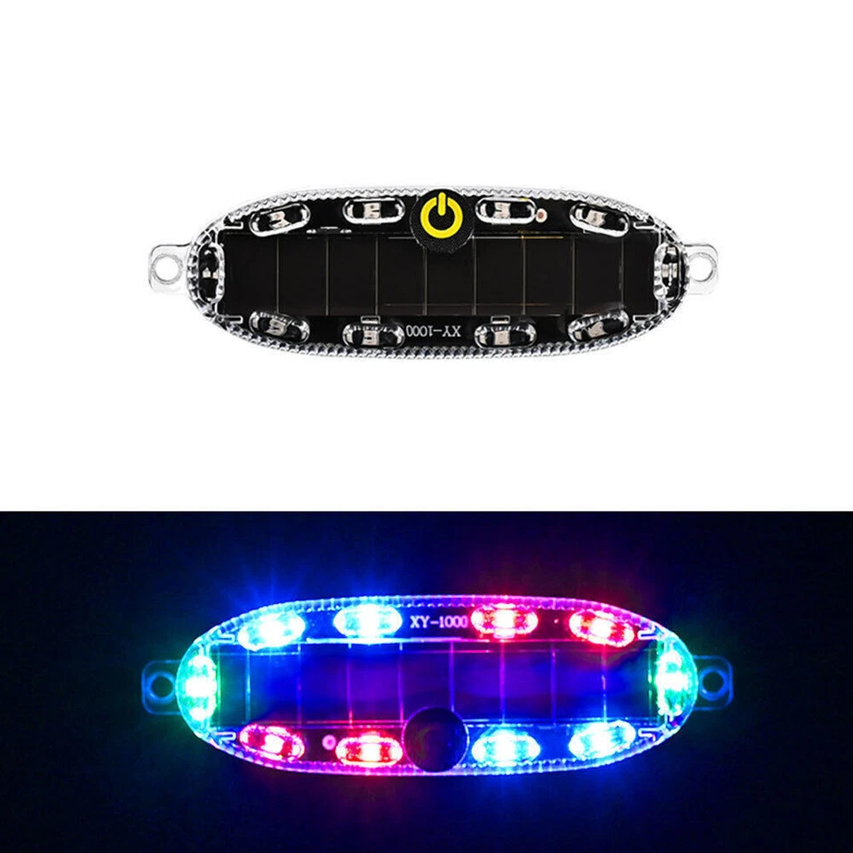 1 pieza Piezas Traseras Moto Luz LED Flash Luz Solar Seguridad Advertencia Accesorios Foto 2 de 4