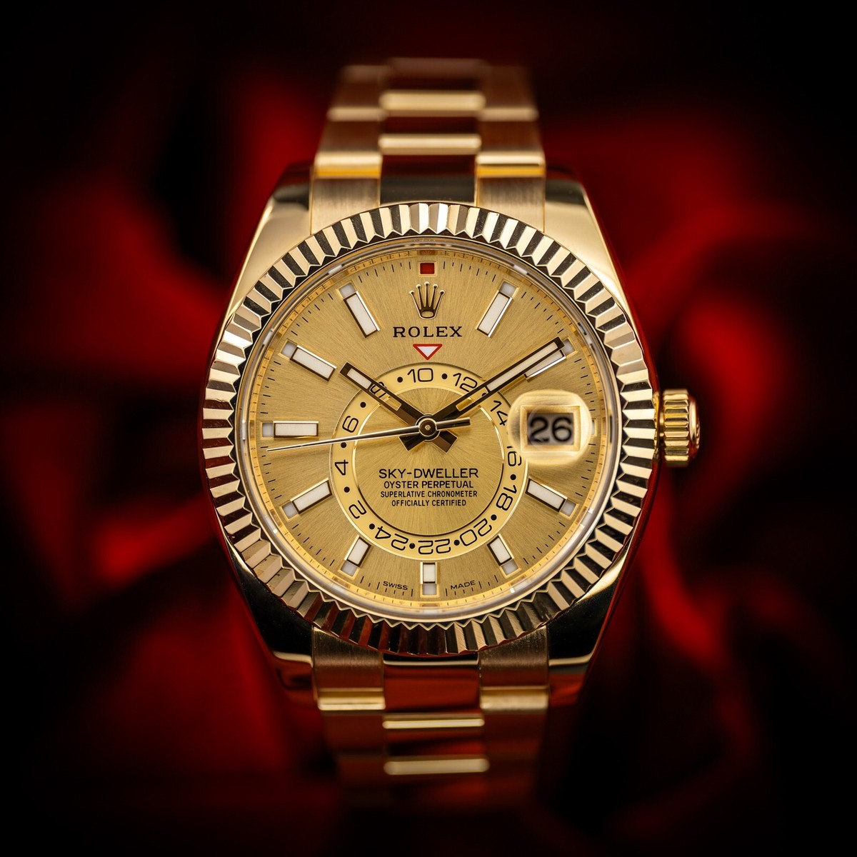 か*ん様 ジャンク　腕時計 SWISS ヴィンテージ ゴールド Rolex Sky-Dweller 326938 Yellow Gold Champagne Dial with Box
