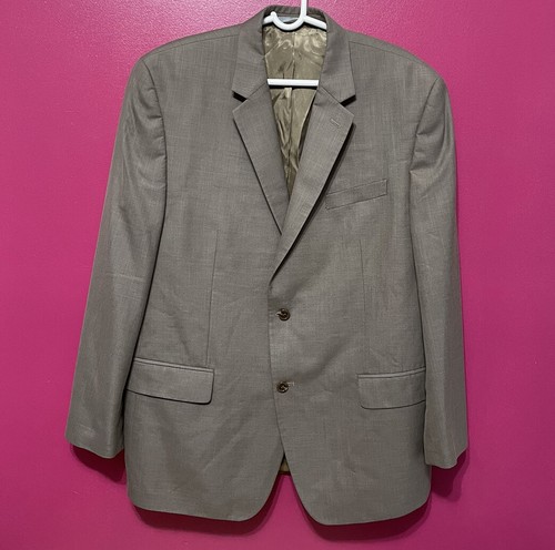 Michael Kors Brown Blazer Lined 46R Sport Two Botton, Vents Polyester Excellent - Picture 2 of 18