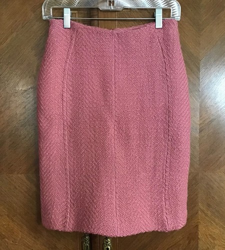 C.L CARA LOTTI WOMENS SHORT PINK SKIRT 98%Wool 2%Poly Lined France Sz.40 = Sz. 8