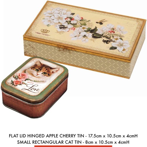 CAT TIN BOX Home Kitchen Pantry Biscuit Sweet Storage Trinket Tea Birthday Gift - Picture 5 of 16