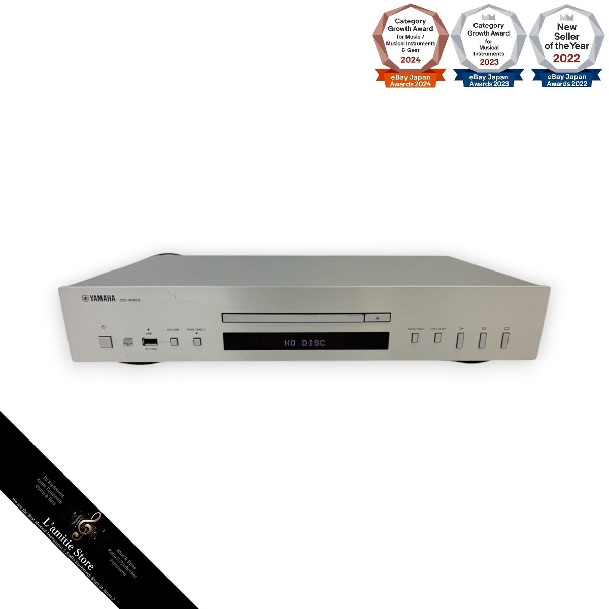 Yamaha CD-S303 CDS303 Single Disc CD Player Color Silver