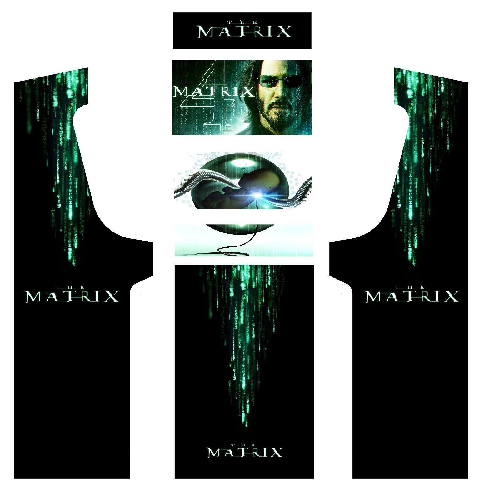 Stickers The Matrix borne d'arcade déco rétrogaming Neo bartop DIY